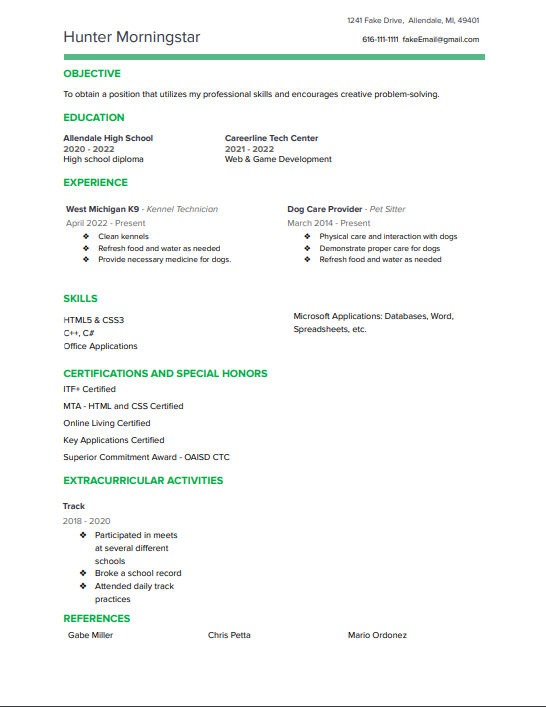 Resume image link