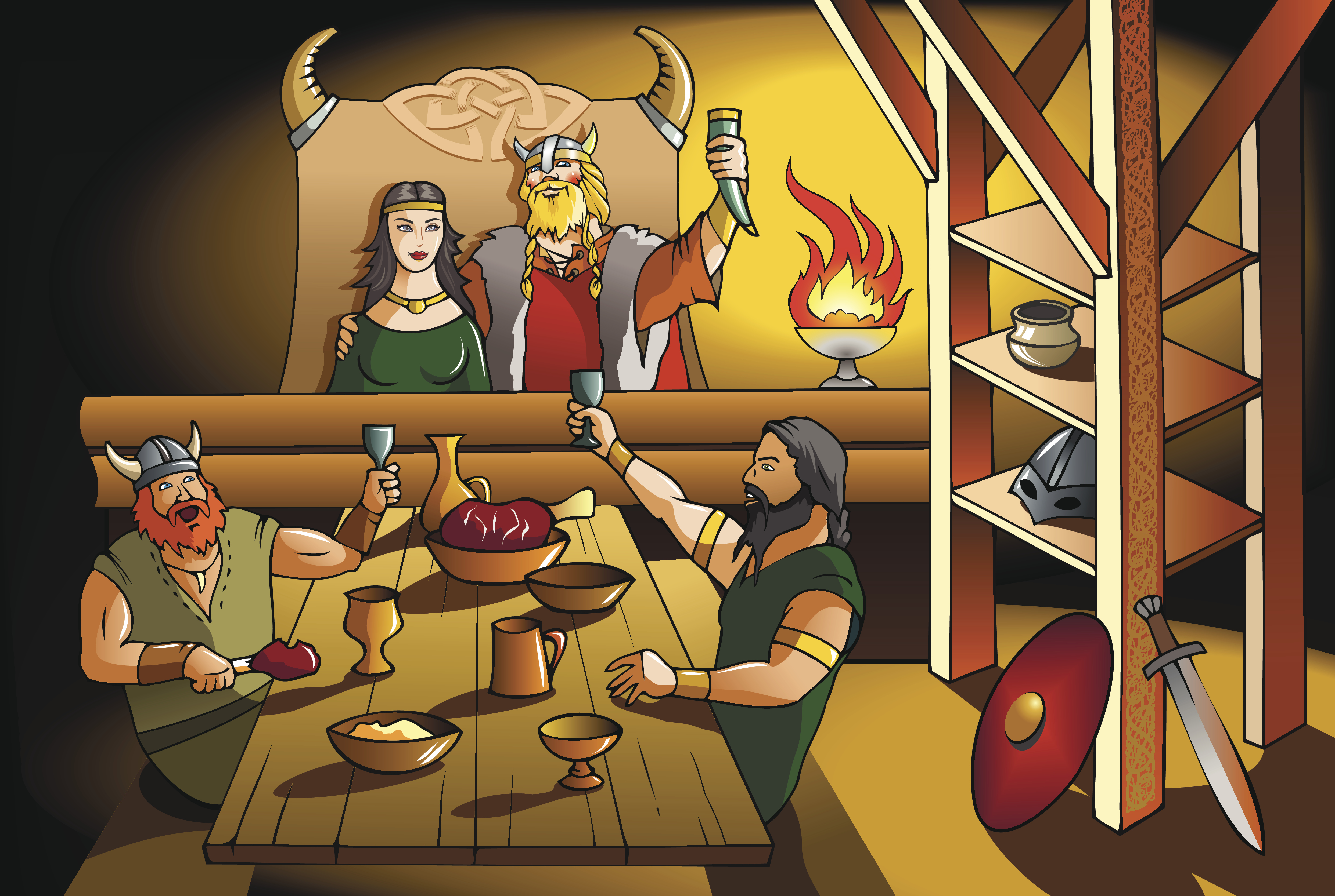 vikings eatting food