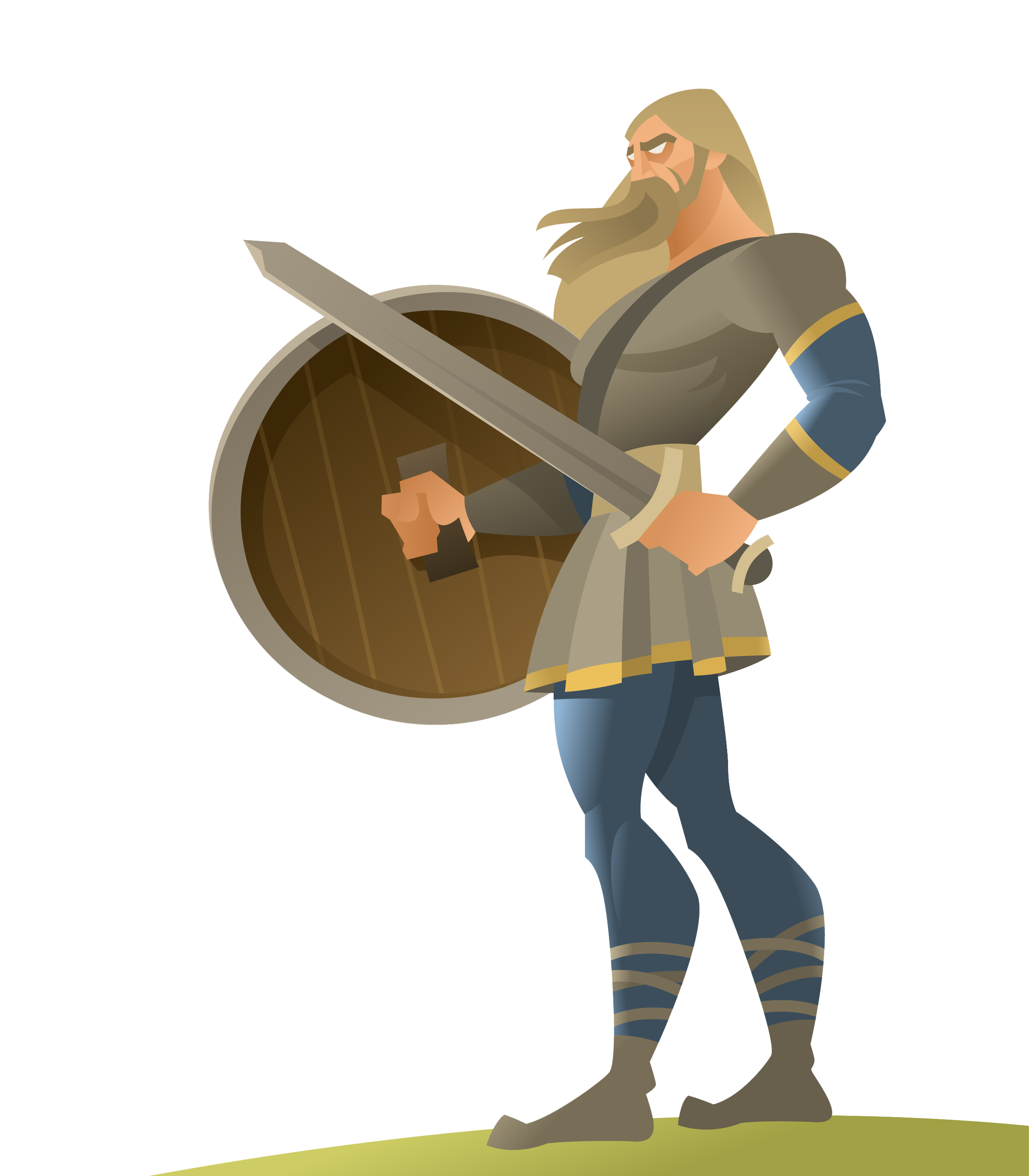 viking with shield and sword